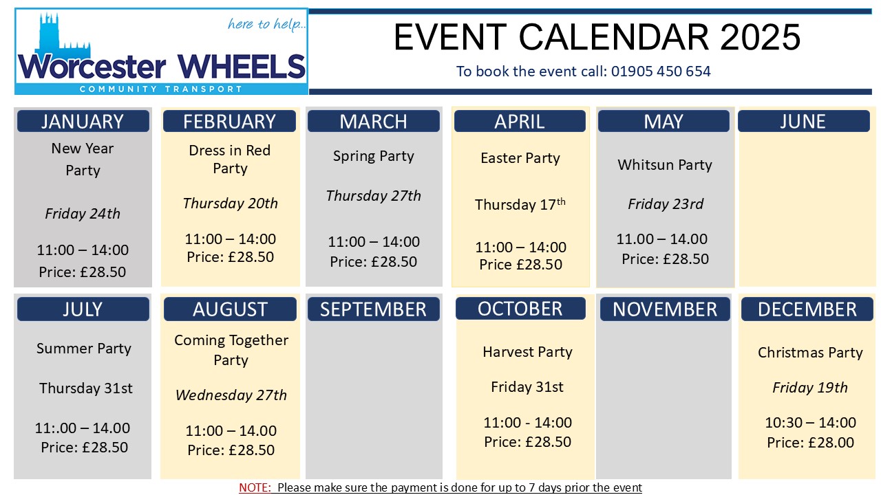 Hub Party Calendar 2025